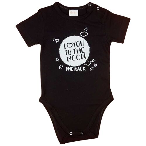"I love you to the moon and back" feliratos rövid ujjú baba body fekete 183453208 - Gyerek body