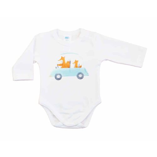 Hosszú ujjú baba body - Autós mintával