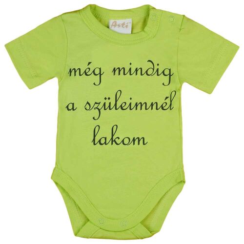 Rövid ujjú "még mindig a szüleimnél lakom" feliratos baba body 157459357 - Gyerek body