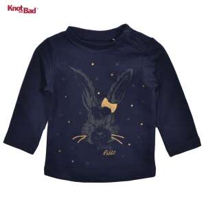 Tricou cu mânecă lungă pentru bebeluși Knot So Bad cu imprimeu cu iepuraș, bleumarin - Knot So Bad