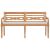 vidaXL Batavia teak kerti pad 150 cm piros párnával, elölnézet