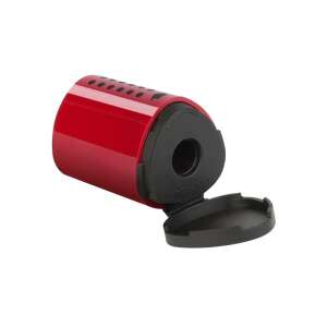 Ostráhačka na ceruzky Faber-Castell 1837 Grip 2001 Mini, červená, jednodychová, s nádobkou, otvorená - Kancelárske doplnky