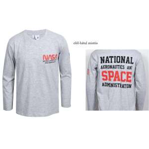 NASA тениска с дълъг ръкав за момчета, печат отпред и отзад, сива, 14 години (164 cm) - Бебе & Малко дете