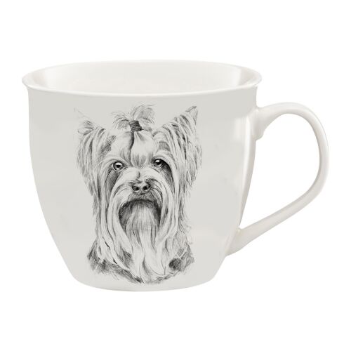 Ambition Wild Yorkshire Terrier bögre, 550ml porcelán kávés csésze - Tálalás