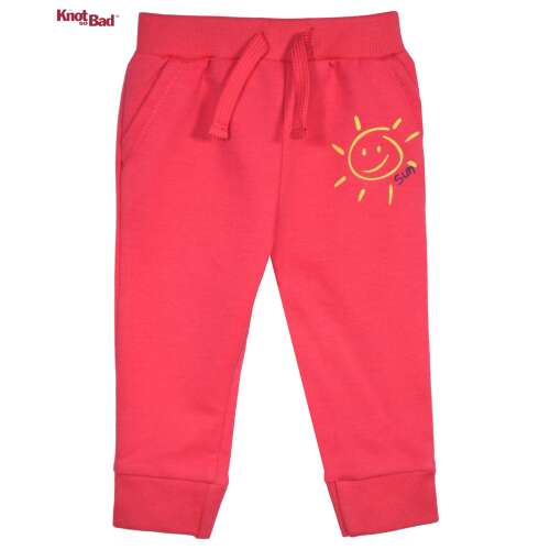 Różowe spodnie dresowe Knot So Bad dla dziewczynek z nadrukiem słońca, rozmiar 1-3 miesiące (62 cm)
