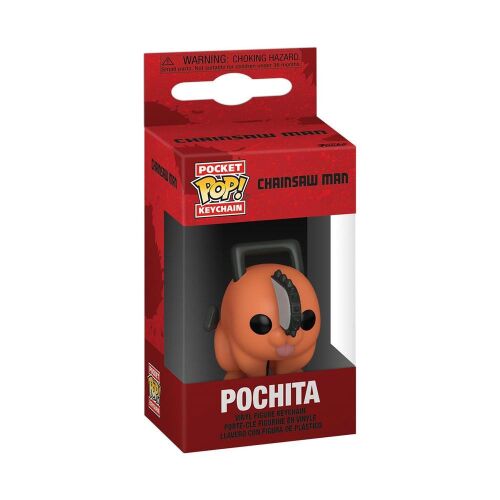 Funko POP! Chainsaw Man Pochita kulcstartó dobozban, gyűjthető anime termék - Funko