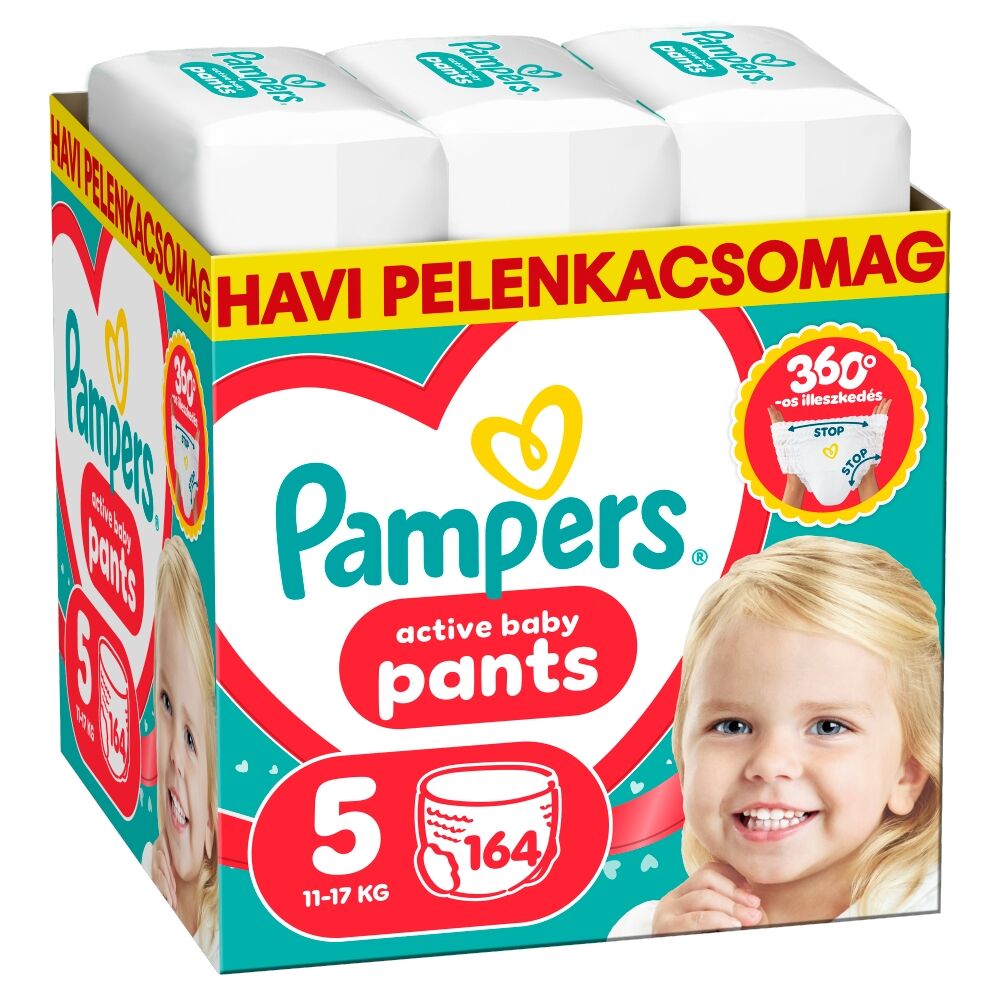 E-shop Pampers Active Baby Plenkové nohavičky 11-17kg Junior 5 (164 ks)