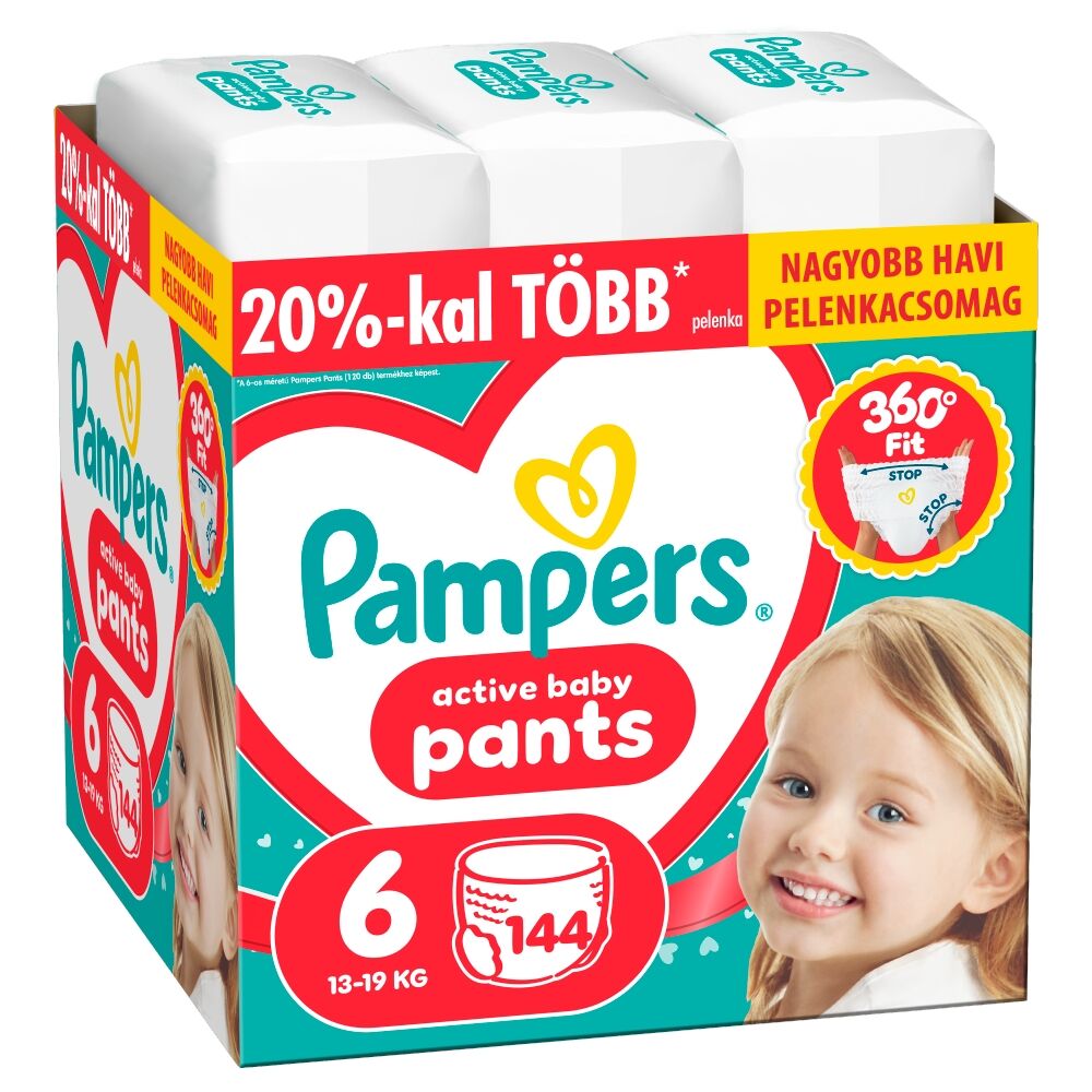 E-shop Pampers Active Baby Plenkové nohavičky 13-19kg Junior 6 (144 ks)