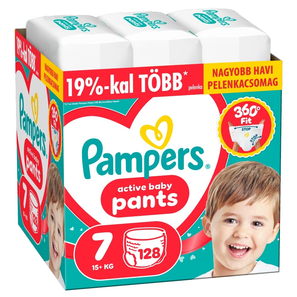 E-shop Pampers Active Baby Plenkové nohavičky 15kg+ Junior 7 (128 ks)