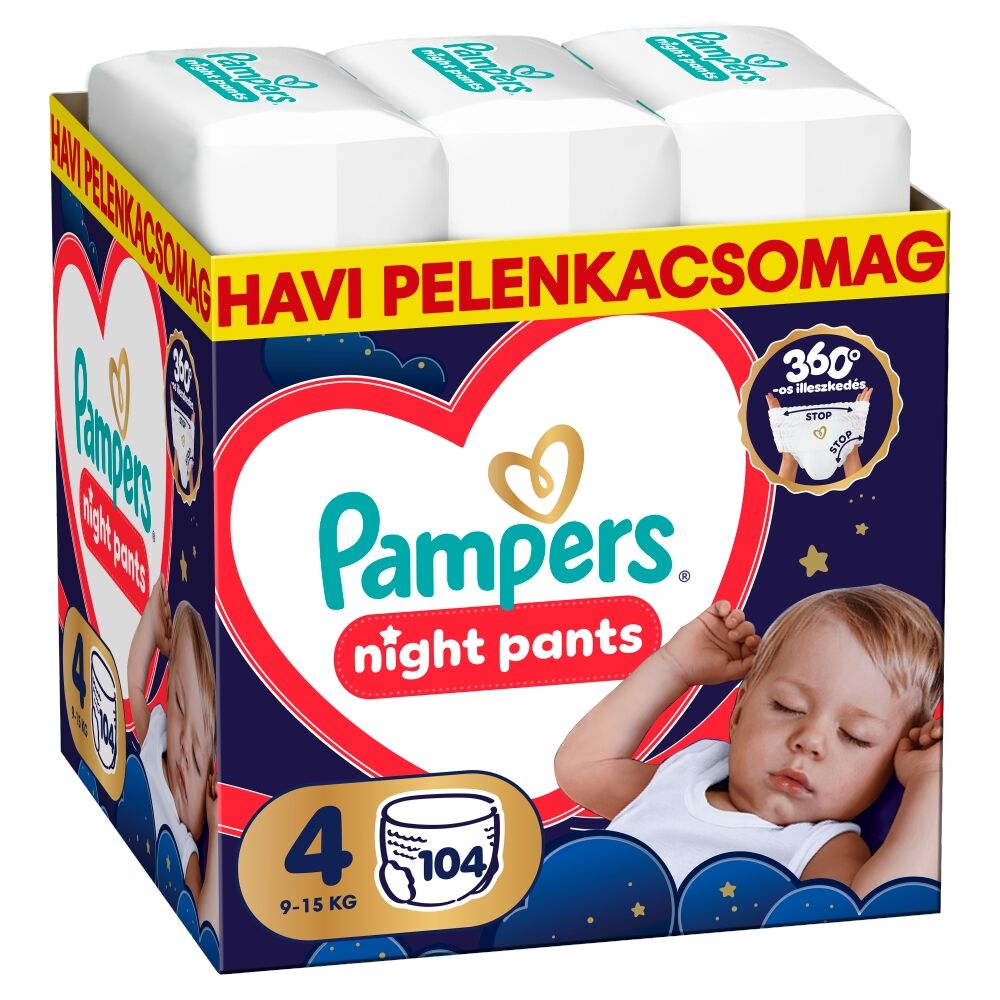 E-shop Pampers Night Nohavičkové plienky 9-15kg Maxi 4 (104 ks)