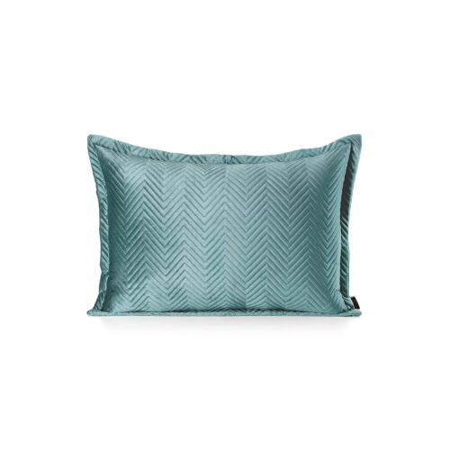 Sofia menta bársony párnahuzat 50x70 cm, texturált chevron mintával - Párnahuzat