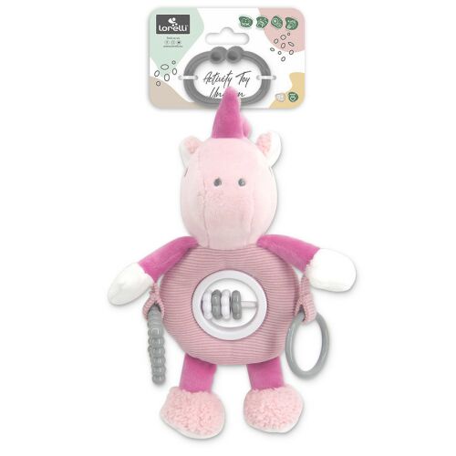 Lorelli Toys rózsaszín unikornis plüss csörgő babáknak - Csörgő