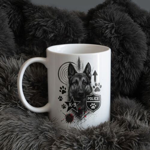 Németjuhász bögre K9 és rendőrségi jelvény mintával - Bögre