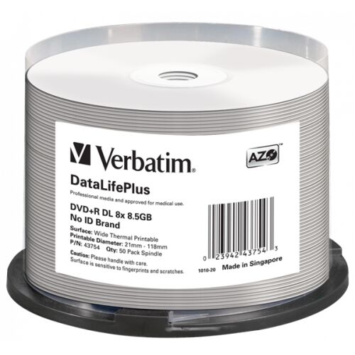 "": Verbatim DataLifePlus DVD+R DL 8,5 GB 50 darabos ors
 adatt
rrol
shoz - Írható CD és DVD
