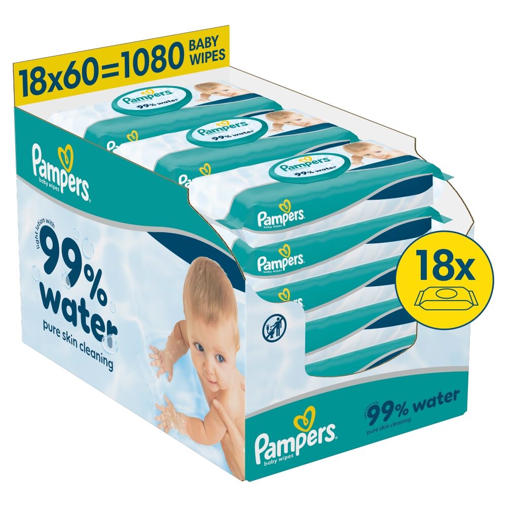 E-shop Pampers 99% Vodeodolné Detské Vlhčené Obrúsky 18x60ks