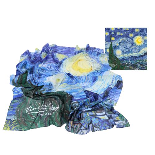 CARMANI Van Gogh Csillagos éjszaka művészeti sál közelről - Női sál