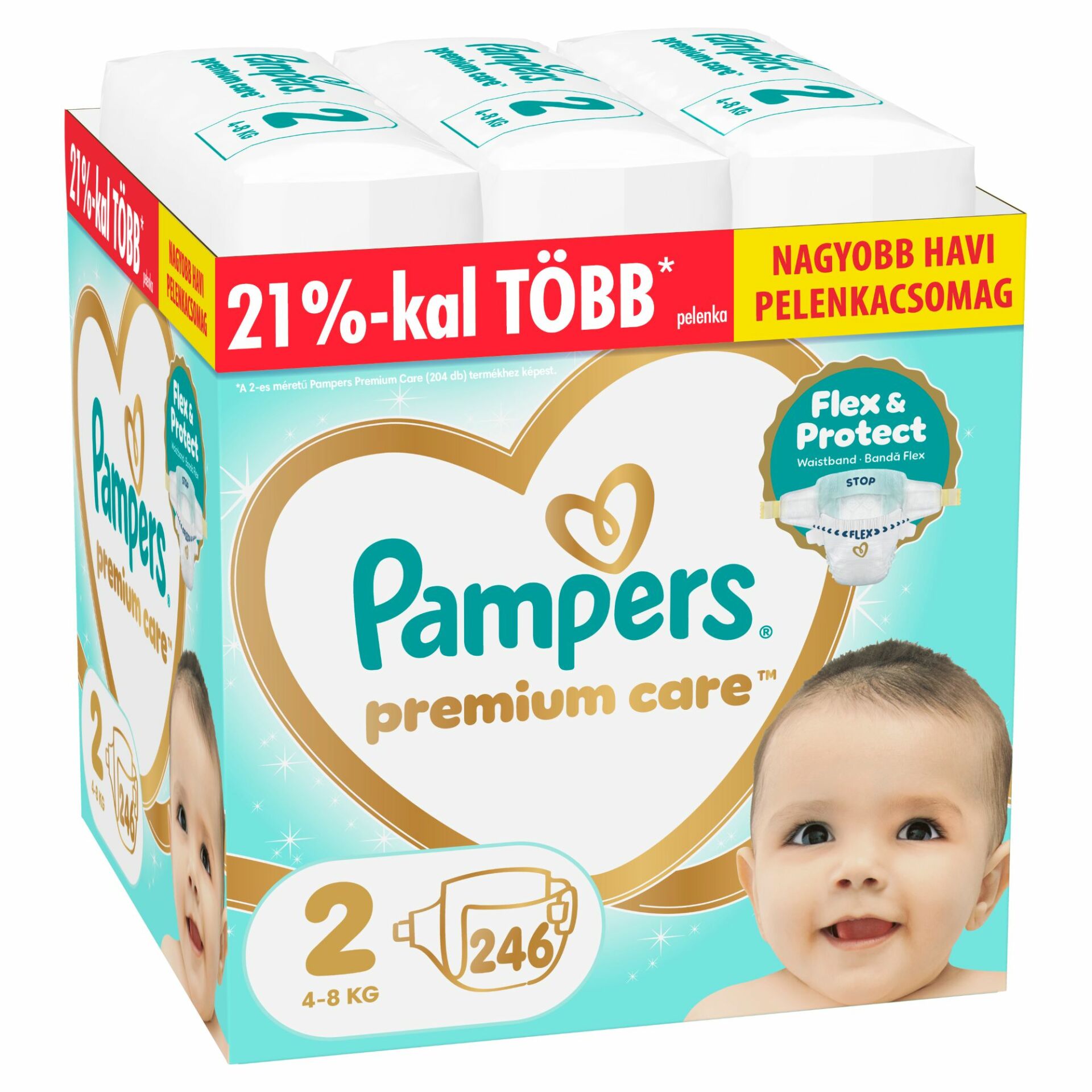 E-shop Pampers Premium Care Mesačné Balenie Plienok 4-8 kg Mini 2 (246 ks)