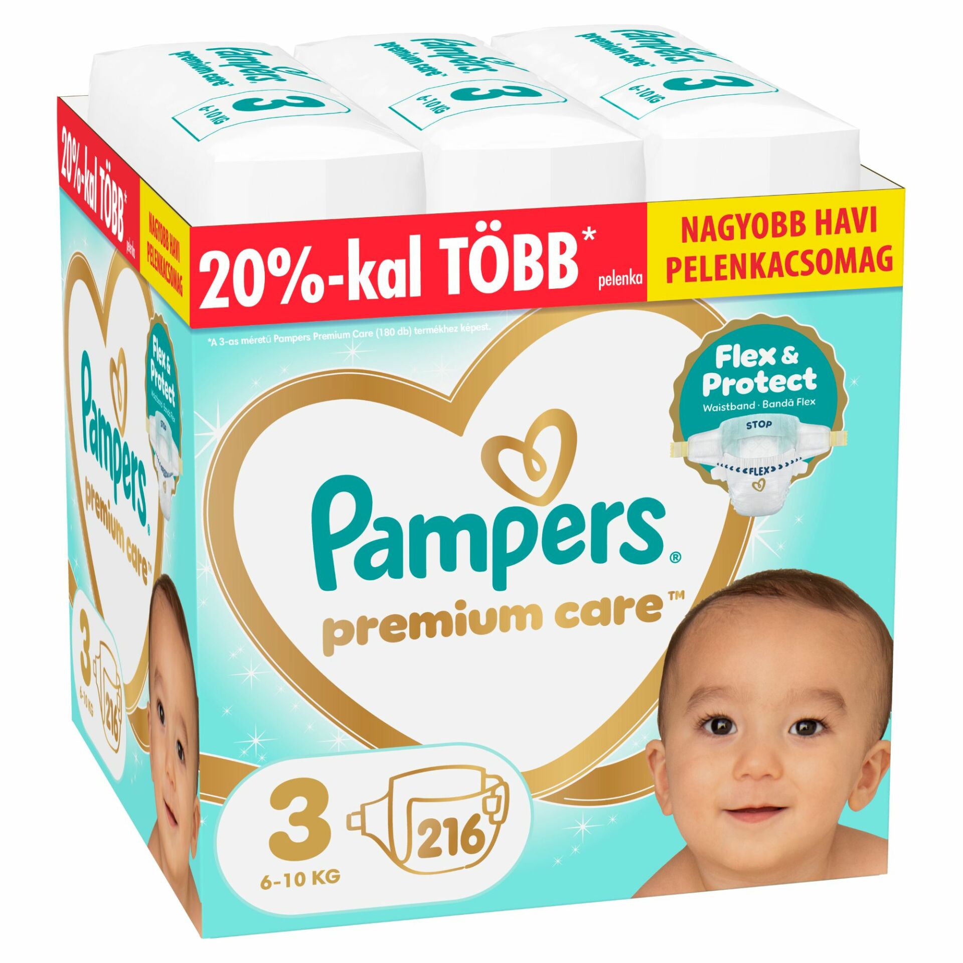 E-shop Pampers Premium Care Mesačné Balenie Plienok 6-10 kg Midi 3 (216ks)