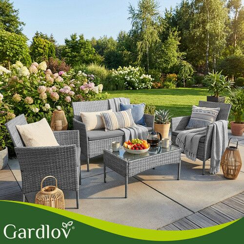 Gardlov rattan kerti bútor sötétszürke-szürke 26907 157773372 - Gardlov