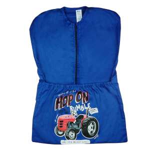 <product_name>Vállfás oviszsák traktoros mintával</product_name> oviszsák vörös traktoros mintával kék alapon - Ovis zsák