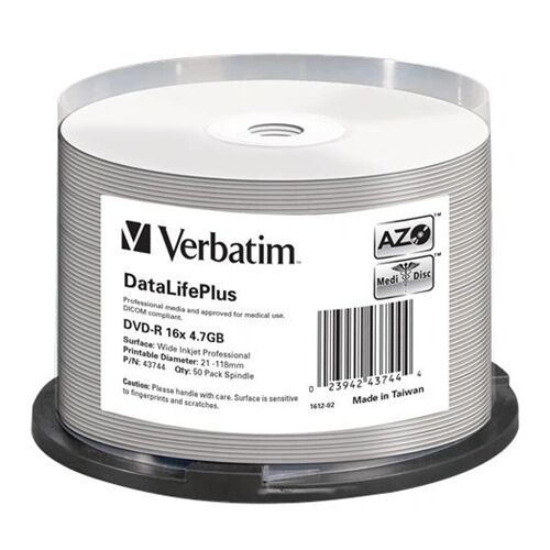 Verbatim DataLifePlus 4.7GB DVD-R lemezek orsója - Írható CD és DVD