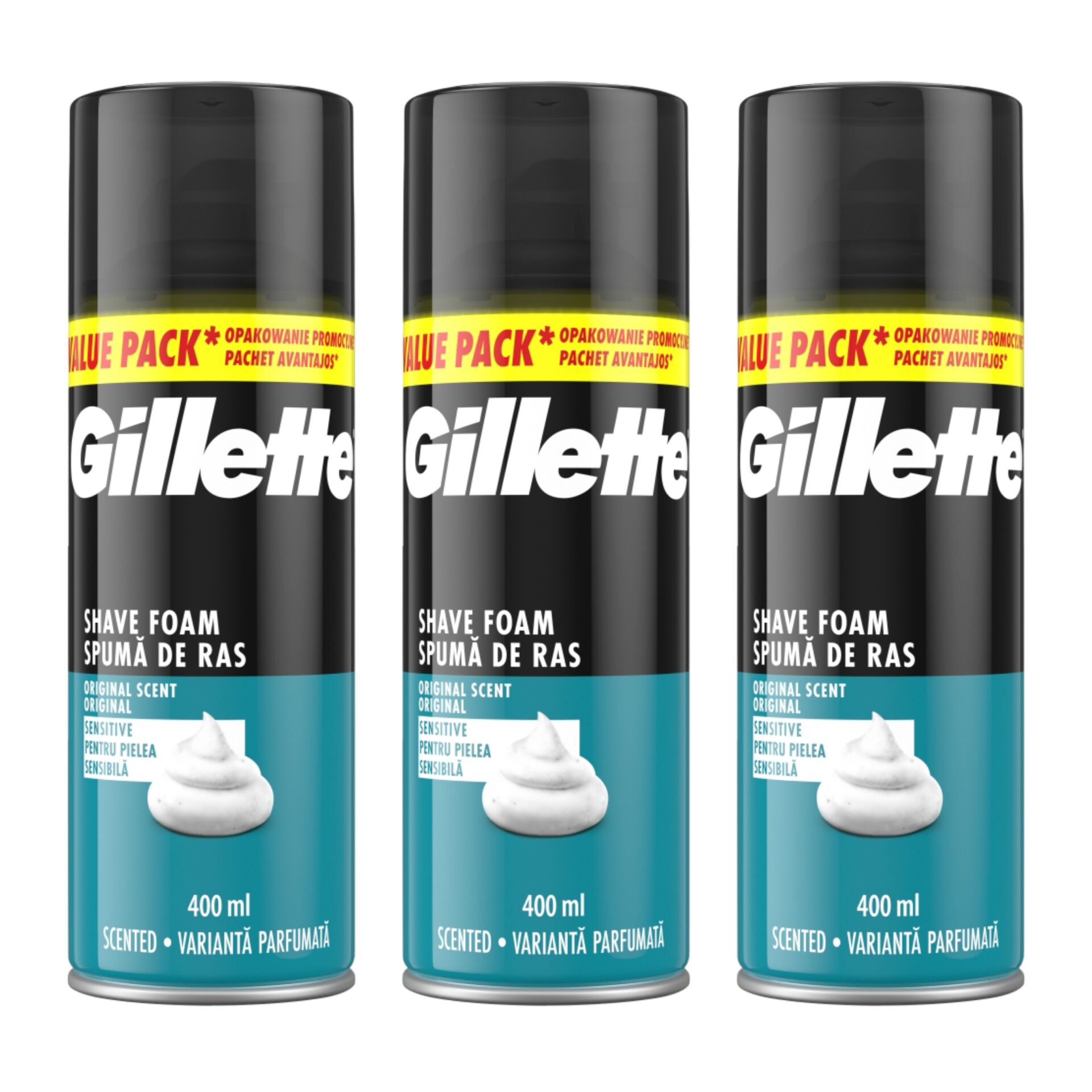 E-shop Gillette Classic Sensitive Pena na holenie 3x400ml