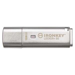 Kingston Technology IronKey Locker+ 50 USB flash meghajtó 128 GB USB A típus 3.2 Gen 1 (3.1 Gen 1) Ezüst 44980827 