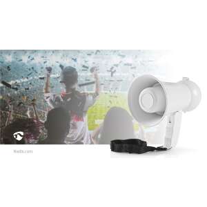 Megafon | Maximális hatótáv: 100 m | Maximális hangerő szabályozás: 100 dB | Beépített mikrofon | Beépített sziréna | Fehér