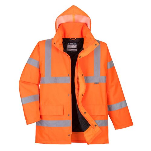 Hi-Vis Közlekedési télikabát narancs 5XL, jól látható munkaruha - Munkakabát