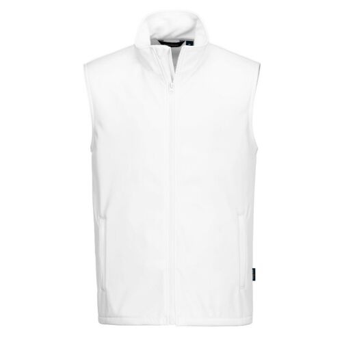 Print & Promo fehér softshell mellény, könnyű ujjatlan kabát - Férfi mellény