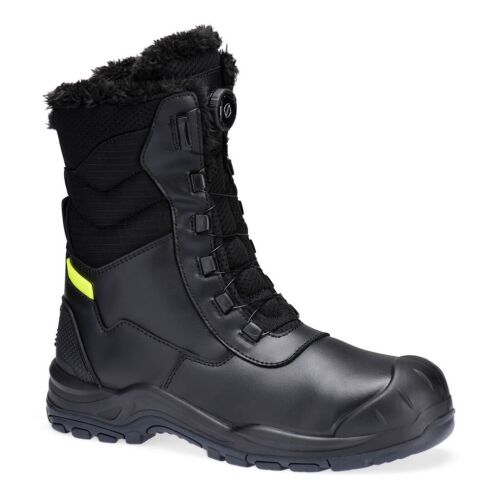 Steel Leather Winter High Boot, fekete szigetelt védőbakancs acélbetéttel, ideális hideg időjárási munkához - Munkavédelmi csizma