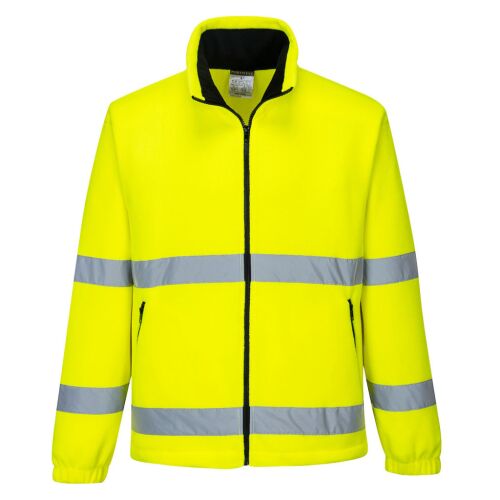 Hi-Vis Essential sárga polár dzseki fényvisszaverő csíkokkal a jobb láthatóságért - Láthatósági ruházat