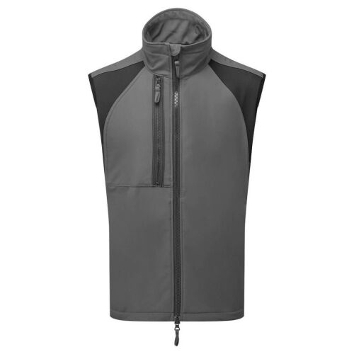 WX2 Eco Softshell mellény, fémes szürke, munkás mellény, ujjatlan kabát - Munkás mellény