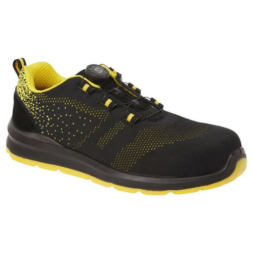 Portwest Compositelite Wire Lace Biztonsági Trainer S1P Black/Yellow 37