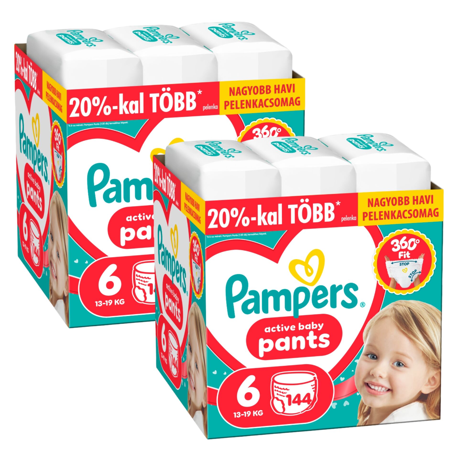 E-shop Pampers Active Baby plienkové nohavičky 13-19kg Junior 6 (288ks)