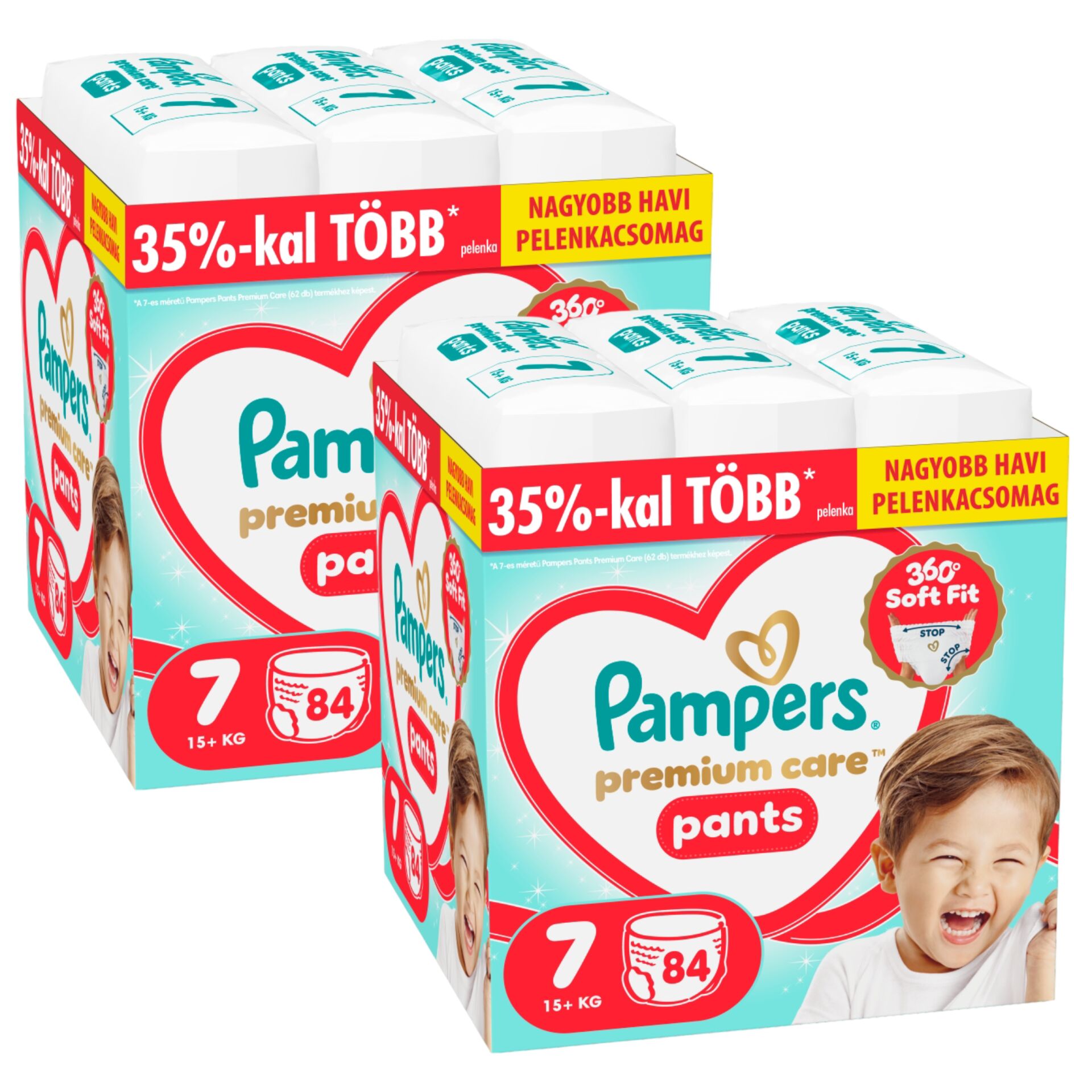 E-shop Pampers Premium Care Plienkové nohavičky 15kg+ Junior 7 (168 ks)