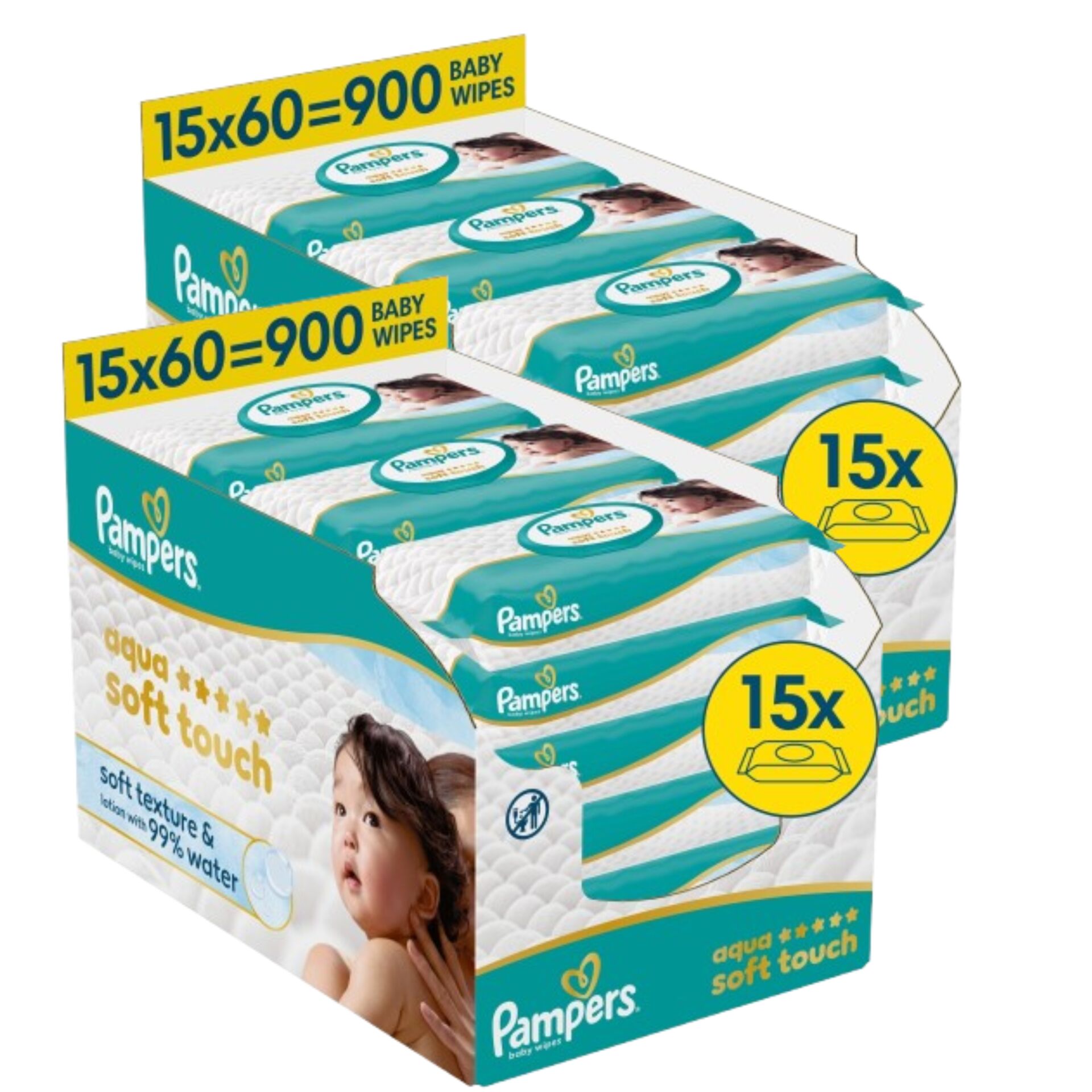E-shop Pampers Aqua Soft Touch Baby Vlhčené obrúsky 30x60 ks