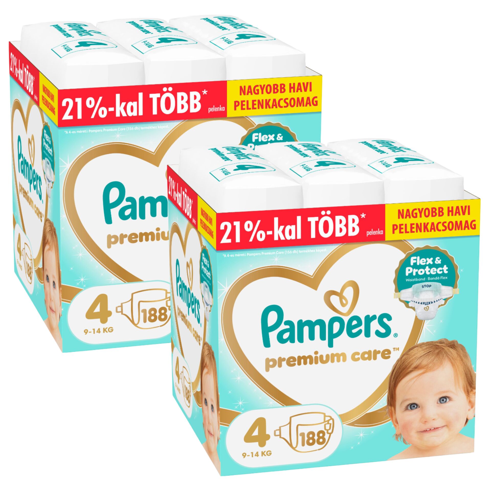 E-shop Pampers Premium Care Mesačné Balenie Plienok 9-14kg Maxi 4 (376 ks)