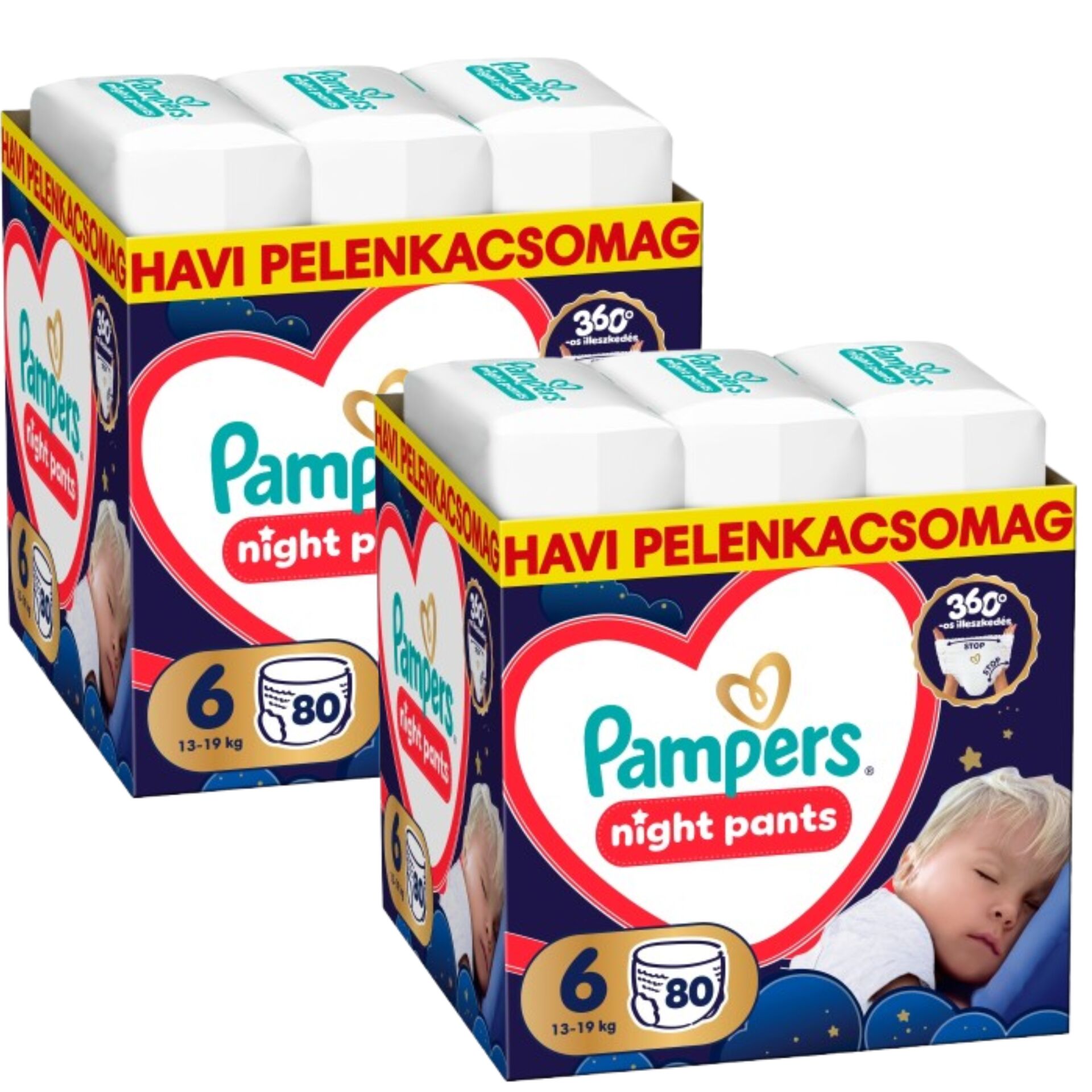 E-shop Pampers Night Nohavičkové Plienky 13-19kg Junior 6 (160 ks)