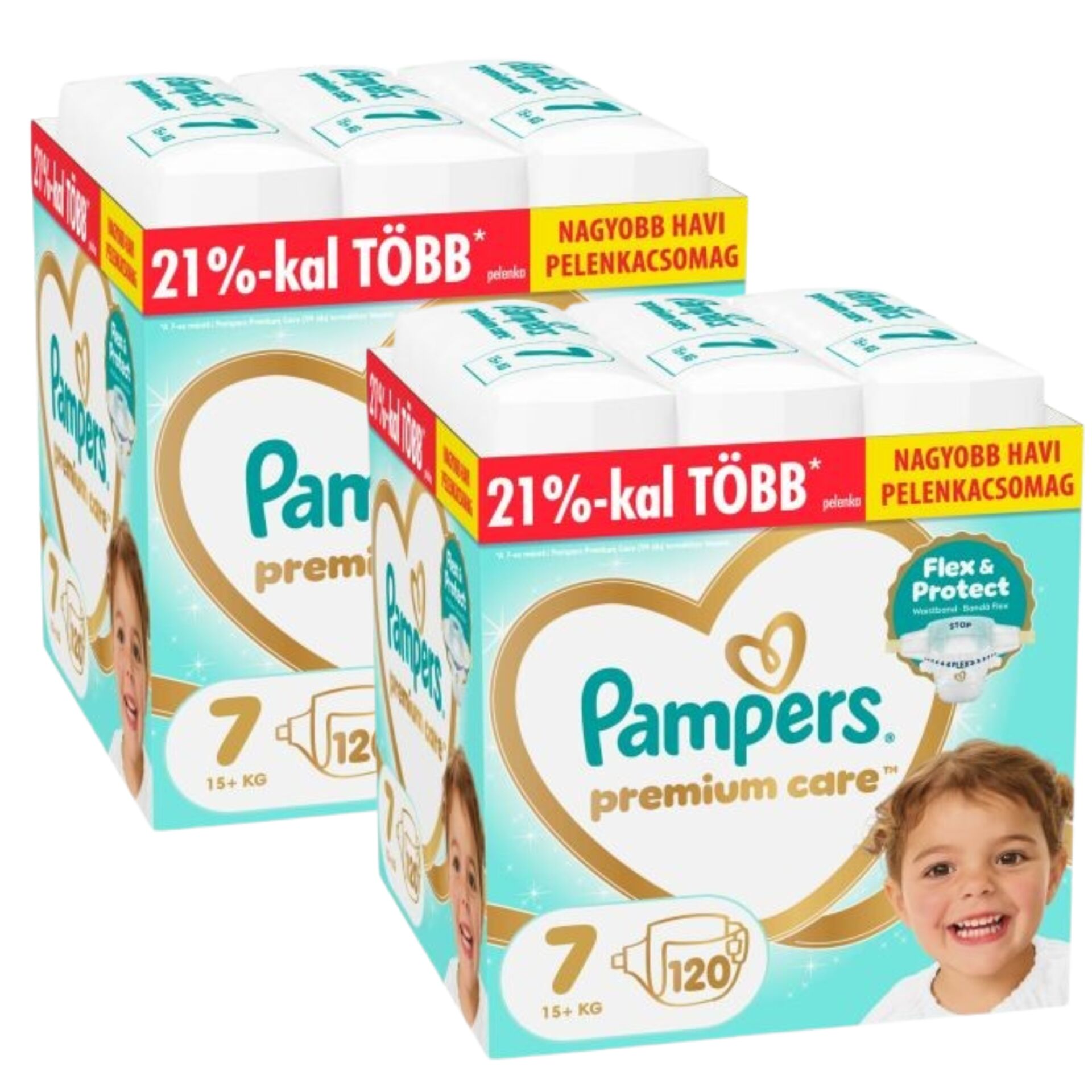 E-shop Pampers Premium Care Mesačné Balenie Plienok 15+ kg Junior 7 (240 ks)