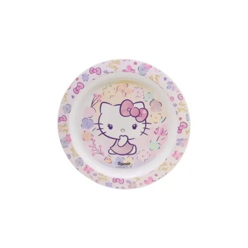 Hello Kitty műanyag tányér gyerekeknek, aranyos rajzfilm mintával - Gyerek tányér