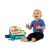 Baba játszik a Baby Einstein Hape Magic Touch pénztárgép játékkal