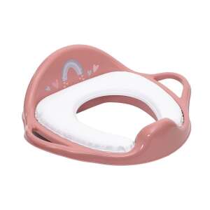 Pink and White Plastic Toddler Toilet Seat with Heart Design - Diapering