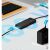ICY BOX IB-HUB1436-CPD USB hub csatlakoztatva laptophoz és hálózati adapterhez, adatátvitel