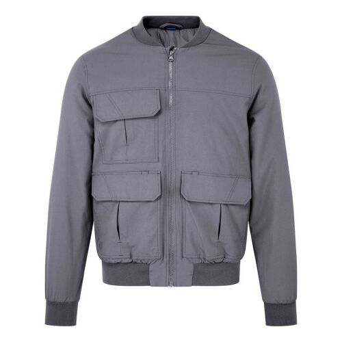 KA3 Zoom Grey Bomber dzseki, férfi szürke bomber dzseki zsebekkel, stílusos felsőruházat - Férfiaknak