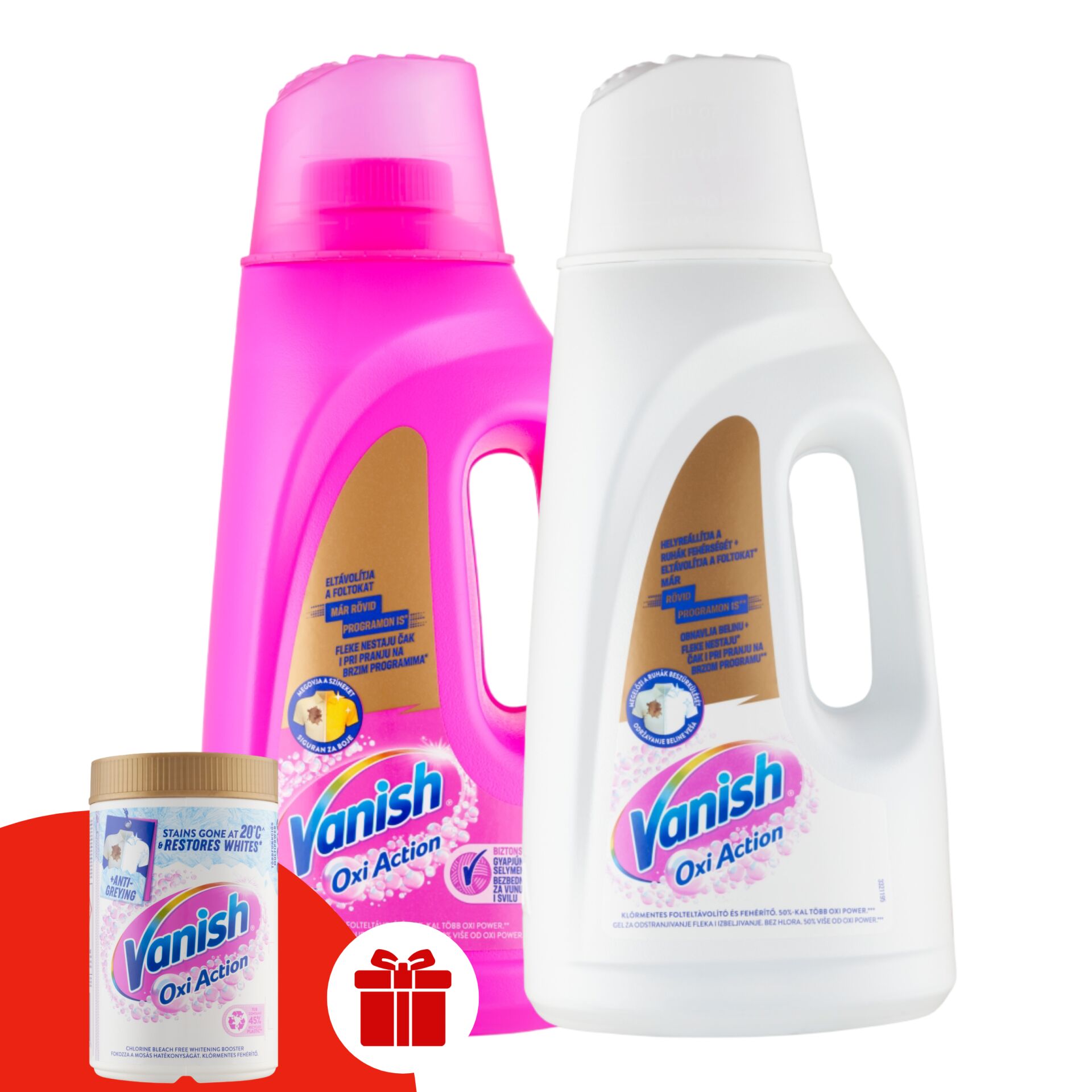 E-shop Vanish Tekutý odstraňovač škvŕn 2+2 L + DARČEK Vanish Oxi Action...