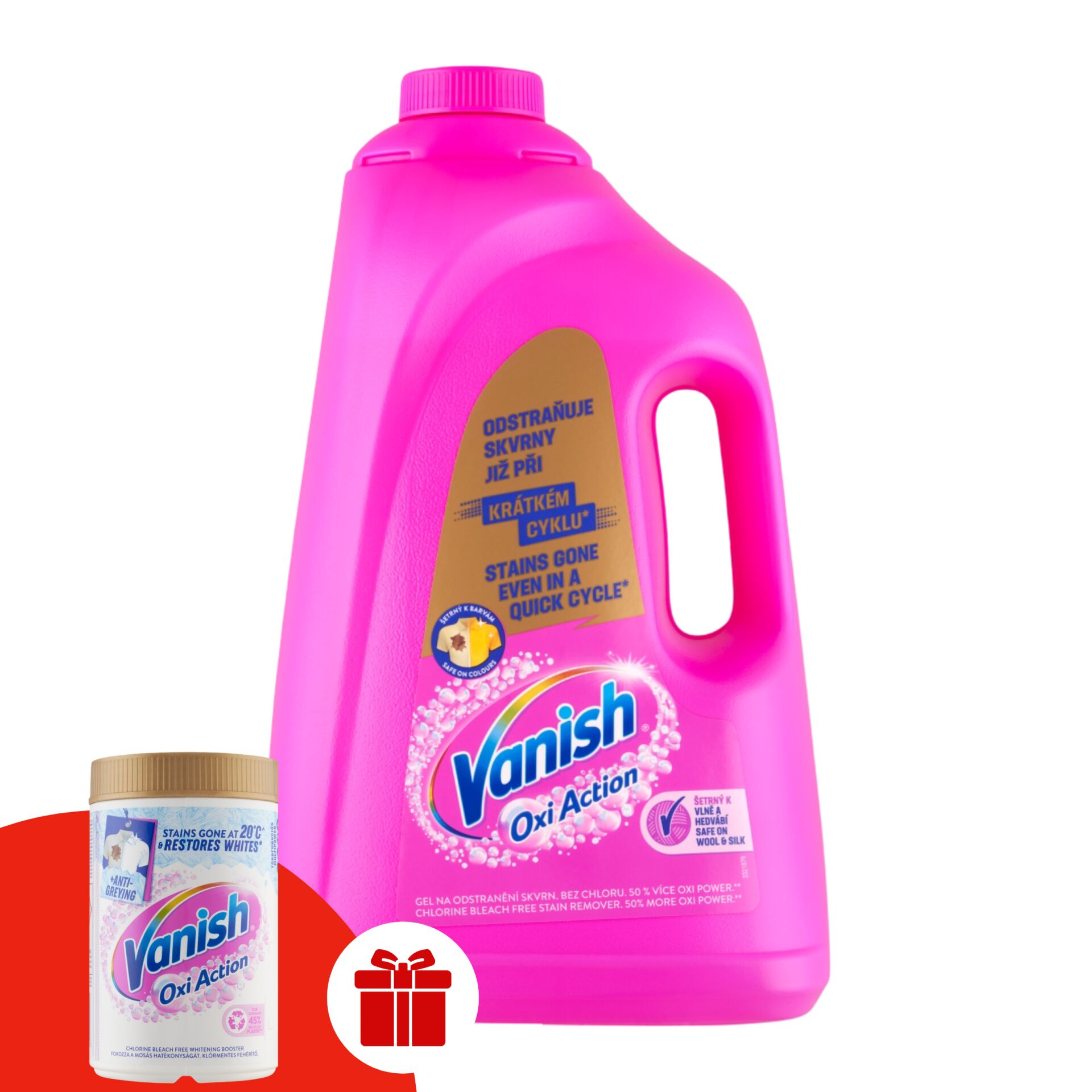 E-shop Vanish Pink Tekutý Odstraňovač škvŕn 4L + Darček Vanish Oxi Actio...