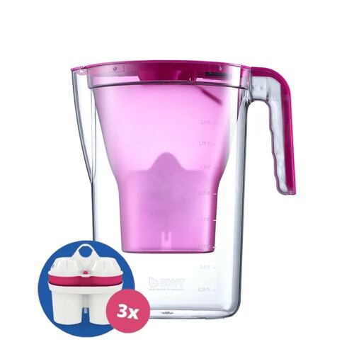 BWT Vízszűrő kancsó 3 db filterrel 2,6 literes pink manuális Vida 125637740