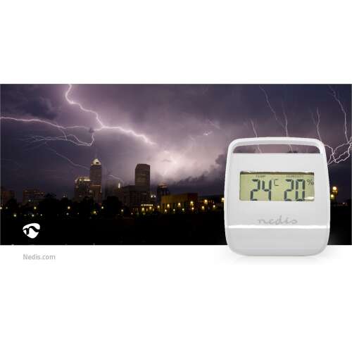 Digitales Thermometer | Innenraum | Raumtemperatur | Raumluftfeuchtigkeit | Weiß 44311146