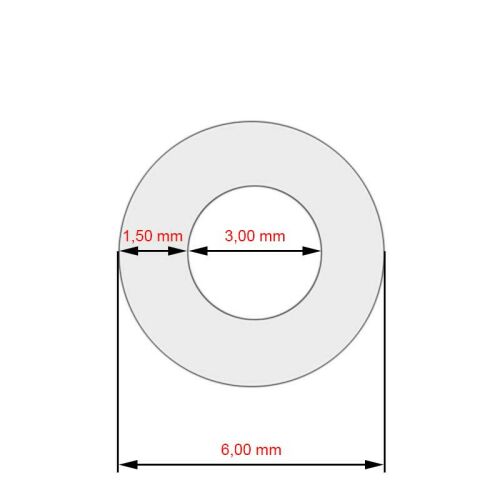Szilikon cső 3.0x1.50x150mm méretek, szilikon cső méretek, kávéfőző cső diagram - Kávéfőző kiegészítő